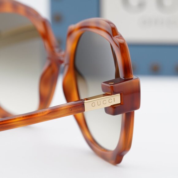 Gucci GG1431S 002 Square Sunglasses - Havana/Brown display picture 2